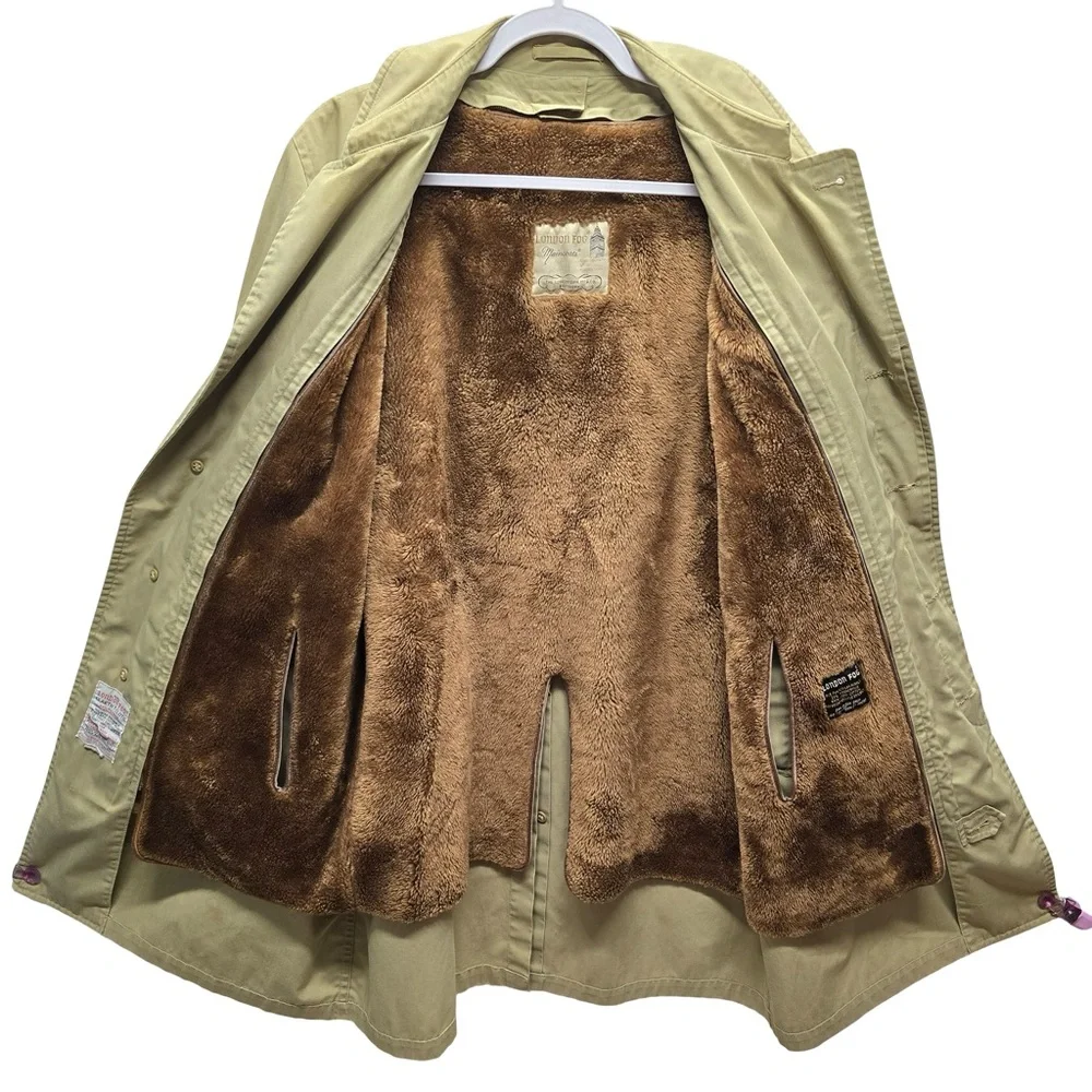 London Fog Maincoats Pile‎ Lined Trench Coat Tan Men’s Vintage Outerwear